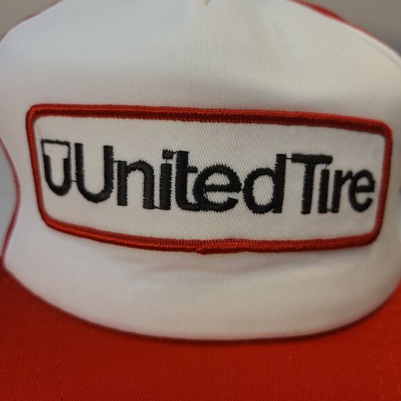 Vintage 90s United Tire Patch Adjustable Mesh Trucker Hat - Picture 6 of 8